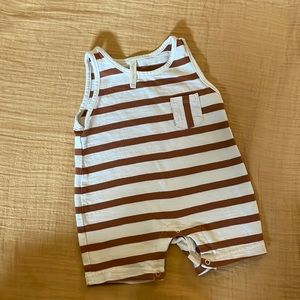 Rylee and cru Sleeveless Rust Stripe Romper